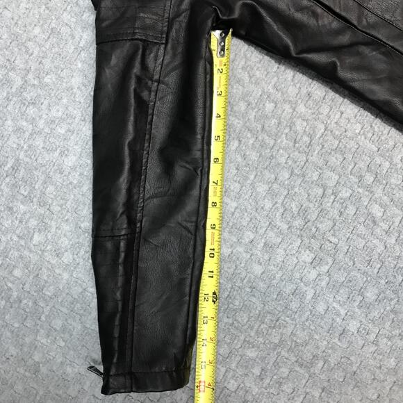 Signature Studio Jacket Womens Med Black Moto Madness Faux Leather Biker Zip NEW - Picture 11 of 16